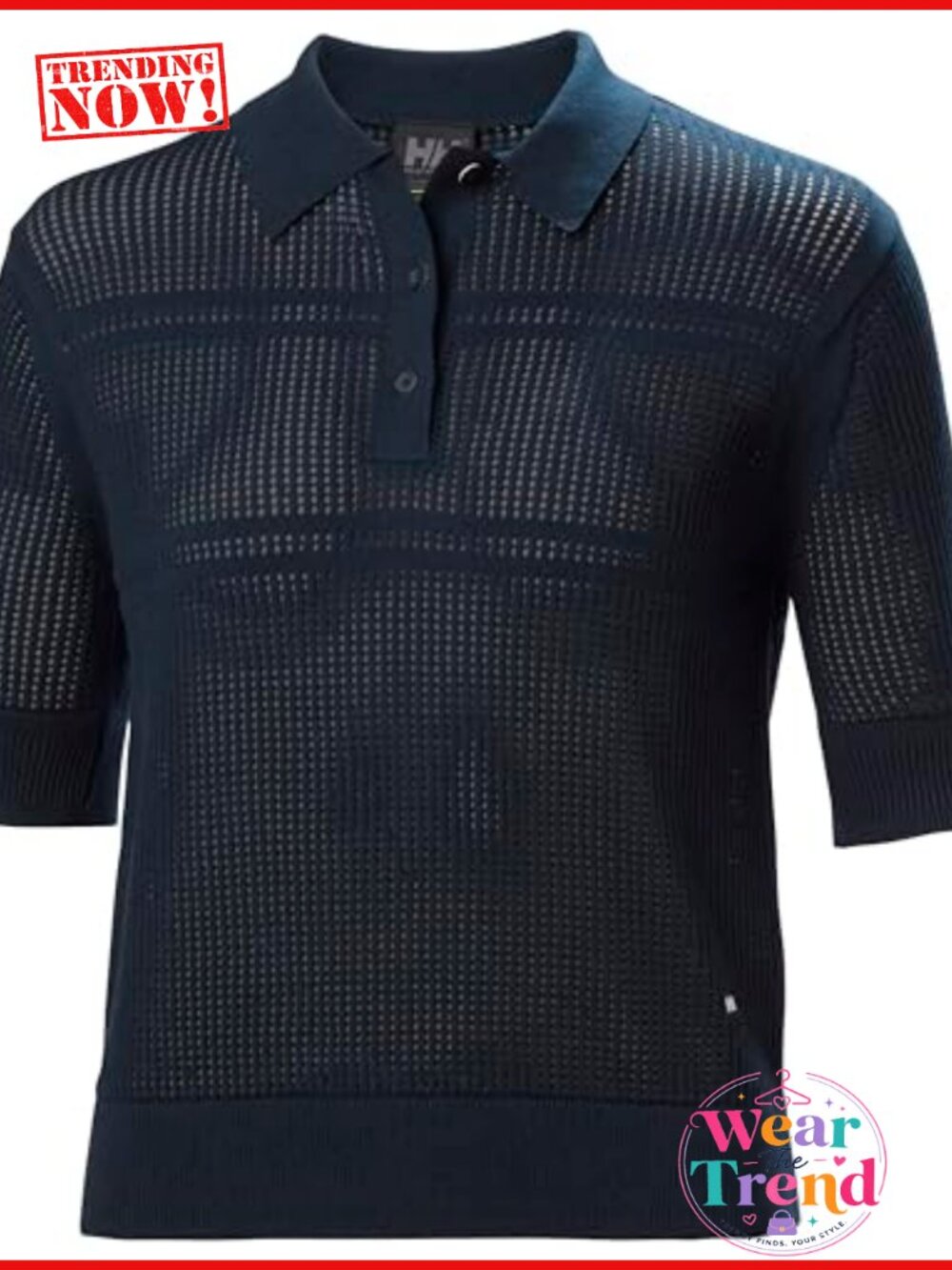 Women's Salt Knit Polo Short Sleeve Collared Organic Cotton Shirt
